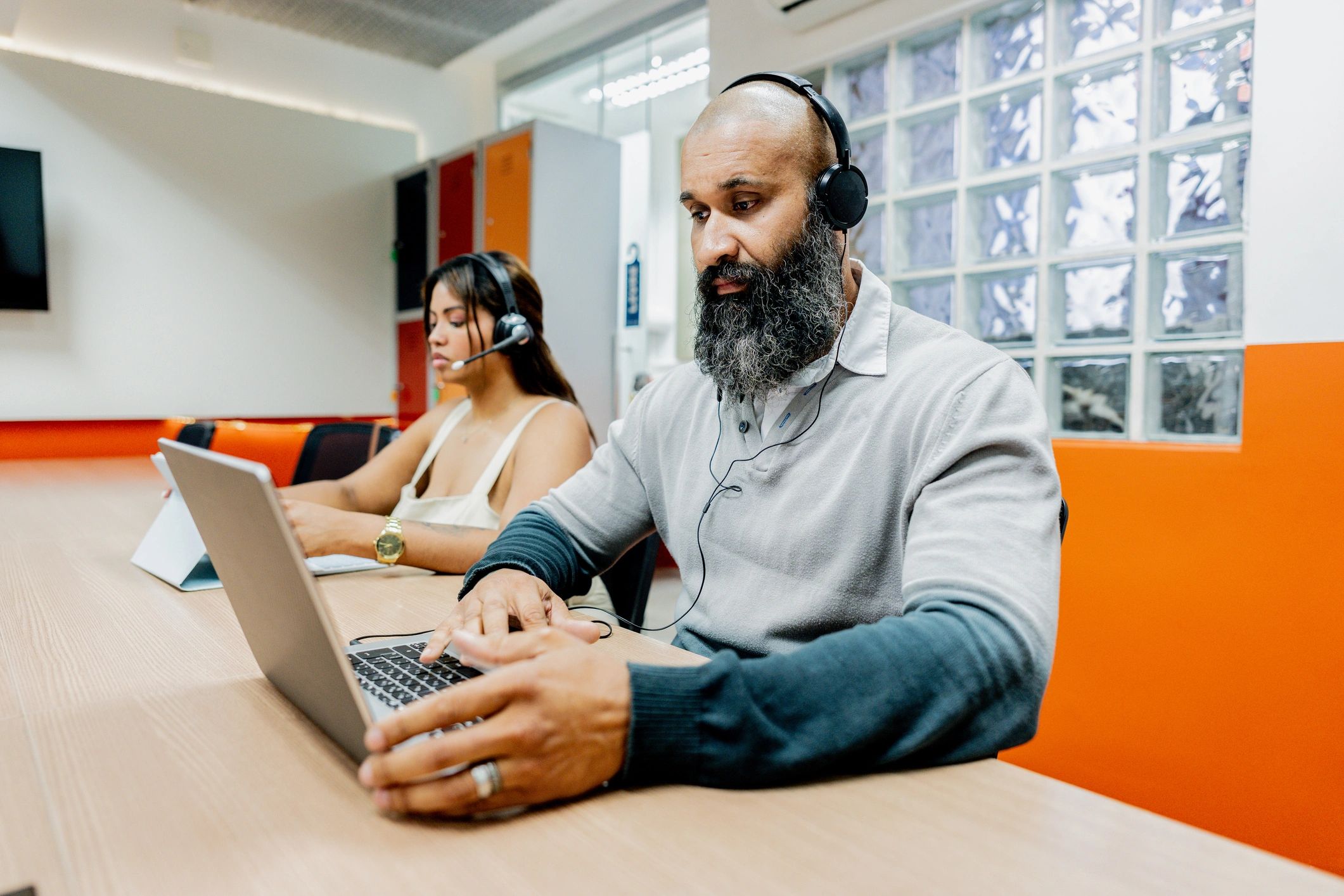 Professional customer support representative portrait